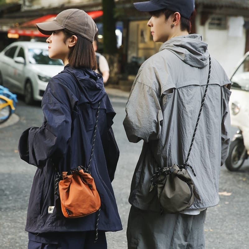 ジムバッグ ナイロン巾着ミニバッグ ショルダー 5色展開 男女兼用