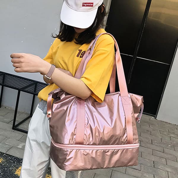 大容量ジムバッグ防水仕様靴収納付き男女兼用トートバッグ