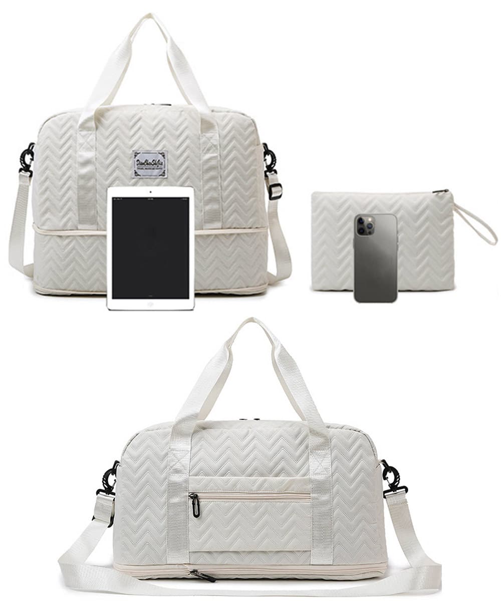 ジムバッグ レディース大容量拡張ボストンバッグ 小物入れ付き