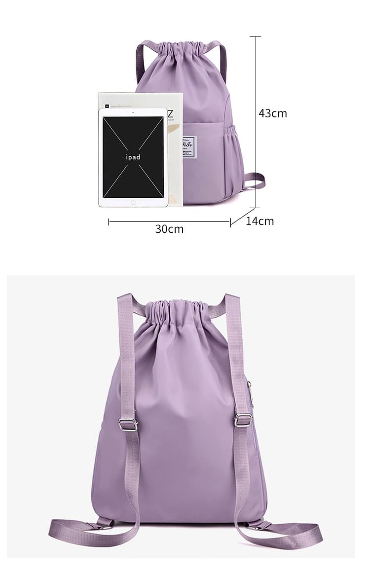 ジムバッグ レディース撥水巾着型バックパック