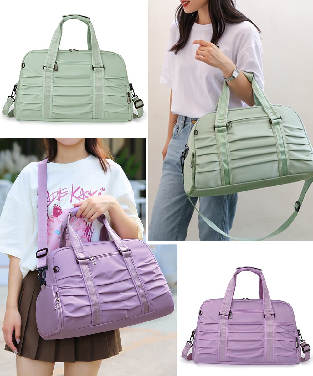 ジムバッグ 大容量プリーツナイロンバッグ 軽量旅行ジム用