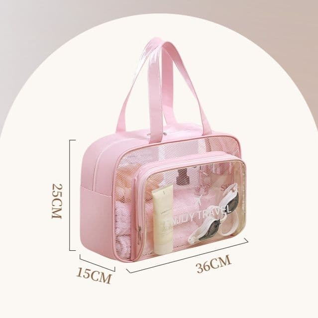 ジムバッグ 透明シューズポケット付き防水ジムバッグ