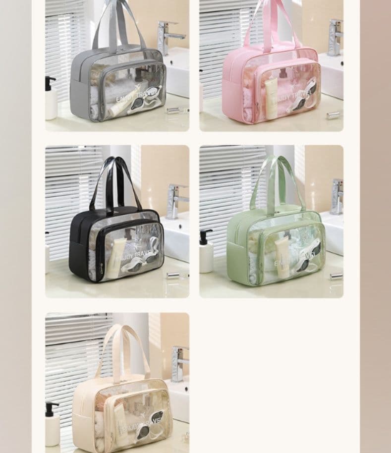 ジムバッグ 透明シューズポケット付き防水ジムバッグ