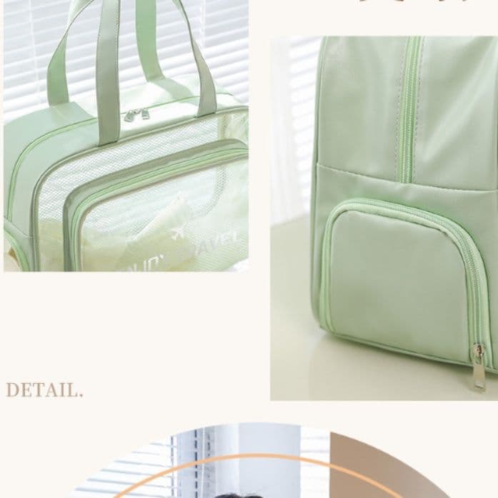 ジムバッグ 透明シューズポケット付き防水ジムバッグ