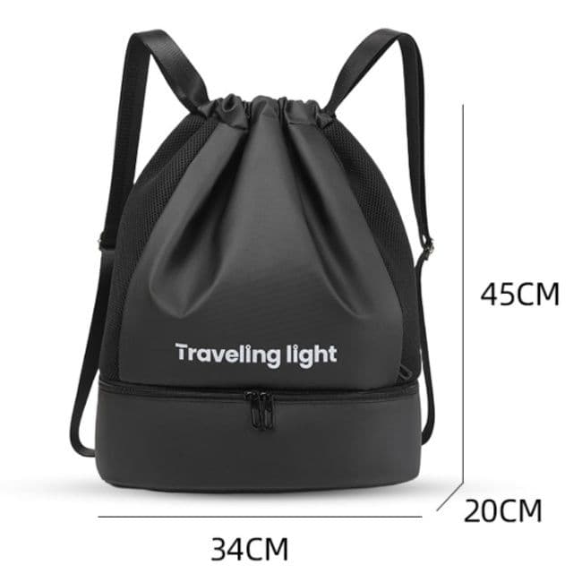 ジムバッグ 軽量ナップサック型防水ジムバッグ二層式