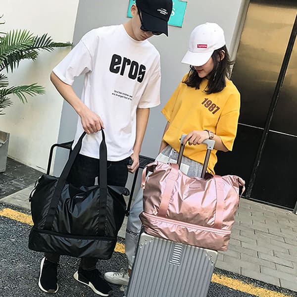 大容量ジムバッグ防水仕様靴収納付き男女兼用トートバッグ