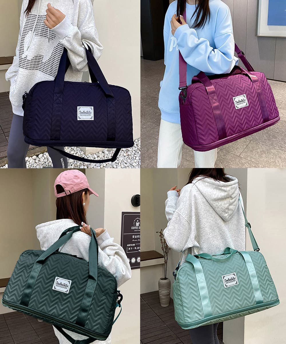 ジムバッグ レディース大容量拡張ボストンバッグ 小物入れ付き