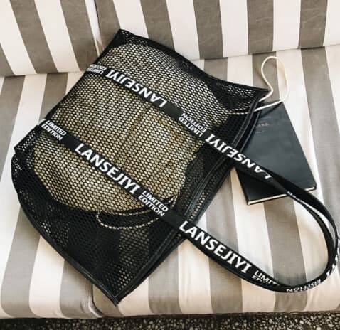 ジムバッグ レディース メッシュ ショルダーバッグ 大容量 透け感 おしゃれトート