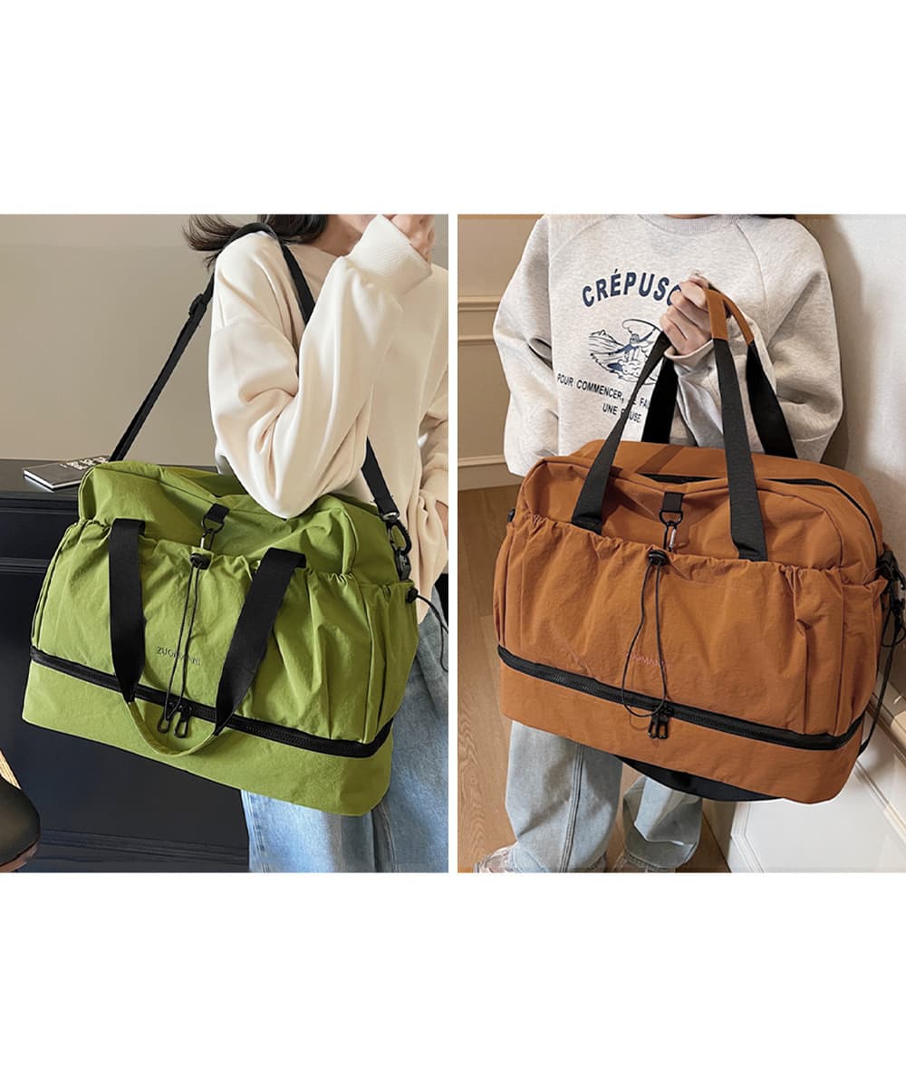 ジムバッグ 大容量ナイロンバッグ男女兼用鞄靴収納付