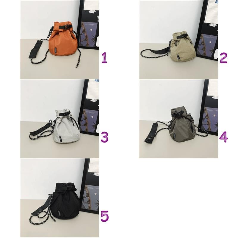 ジムバッグ ナイロン巾着ミニバッグ ショルダー 5色展開 男女兼用
