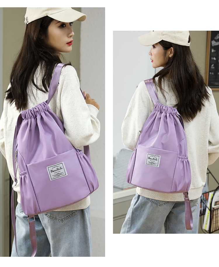 ジムバッグ レディース撥水巾着型バックパック