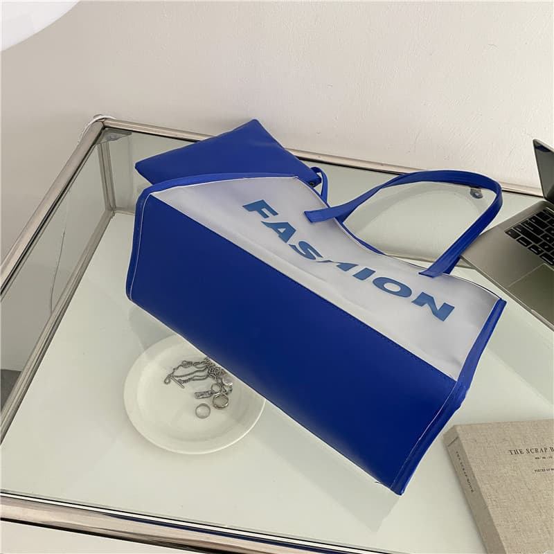 ジムバッグ レディース防水透明大容量トートバッグポーチ付き４色展開