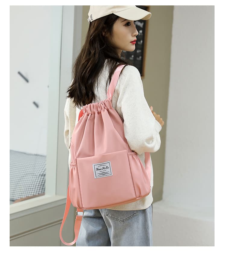 ジムバッグ レディース撥水巾着型バックパック