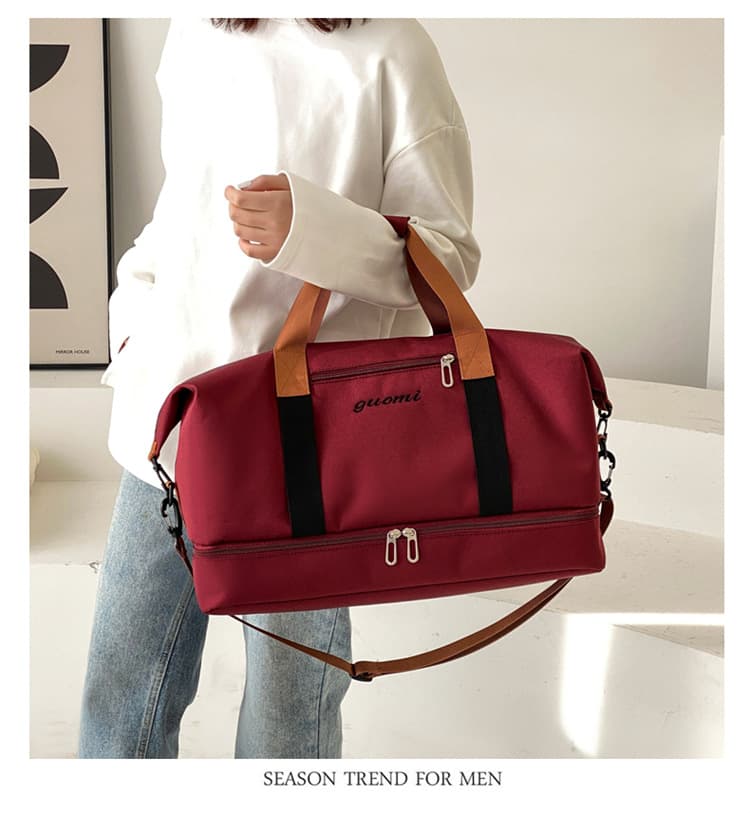 ジムバッグ ナイロンバッグ 大容量 ボストンバッグ 斜め掛け 靴ポケット付き 旅行鞄