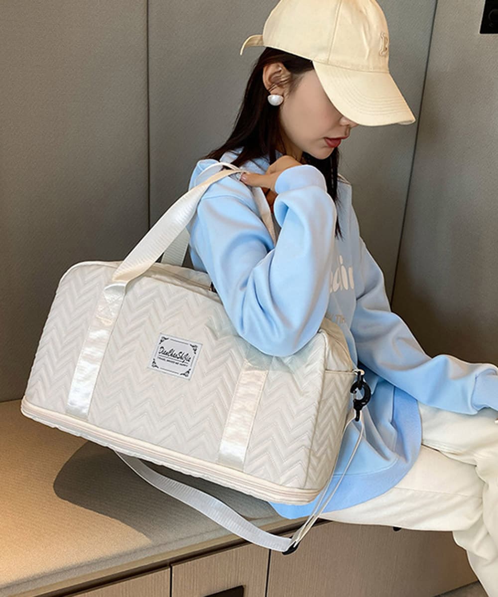 ジムバッグ レディース大容量拡張ボストンバッグ 小物入れ付き