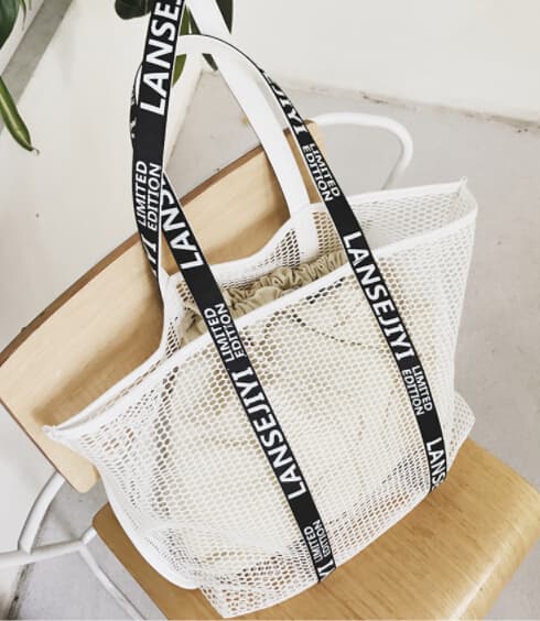 ジムバッグ レディース メッシュ ショルダーバッグ 大容量 透け感 おしゃれトート