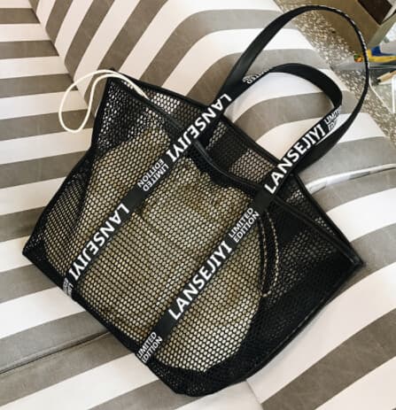 ジムバッグ レディース メッシュ ショルダーバッグ 大容量 透け感 おしゃれトート