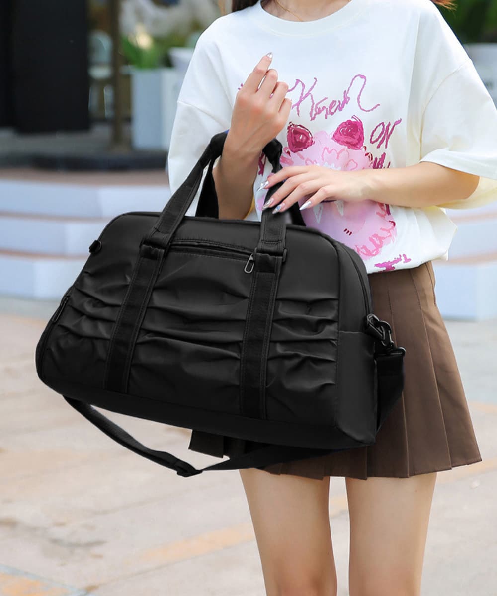 ジムバッグ 大容量プリーツナイロンバッグ 軽量旅行ジム用