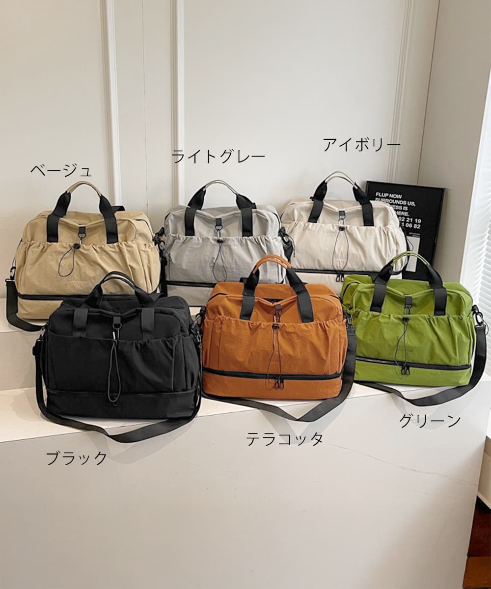 ジムバッグ 大容量ナイロンバッグ男女兼用鞄靴収納付