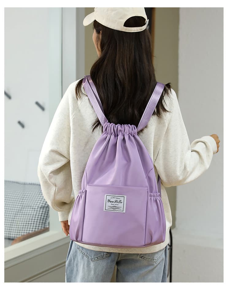 ジムバッグ レディース撥水巾着型バックパック