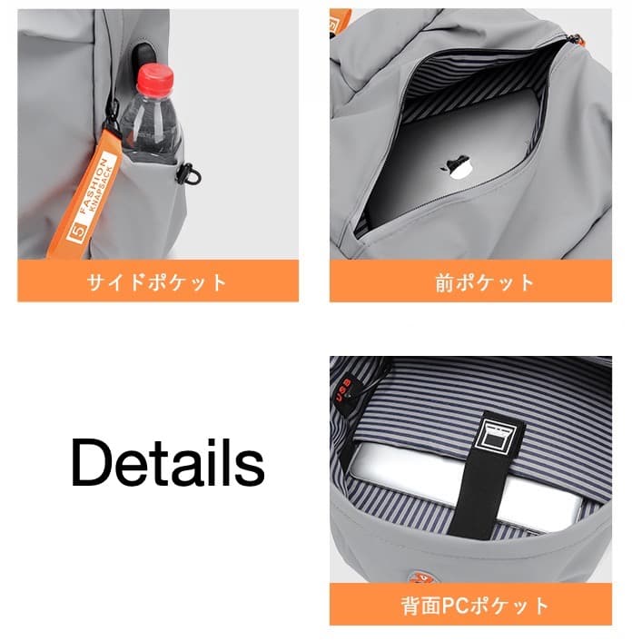 ジムバッグ メンズ撥水大容量バックパック黒グレー