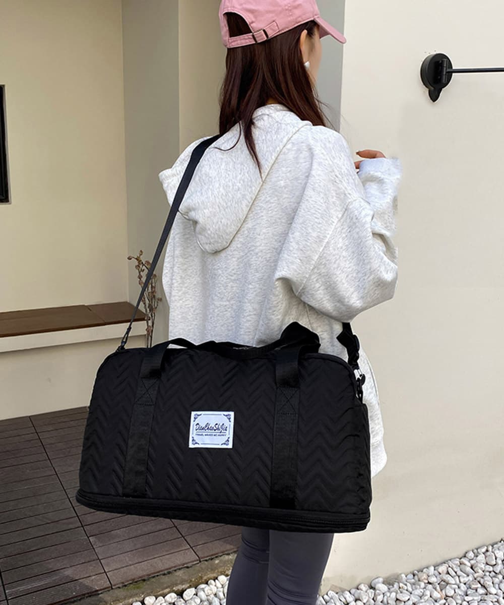 ジムバッグ レディース大容量拡張ボストンバッグ 小物入れ付き