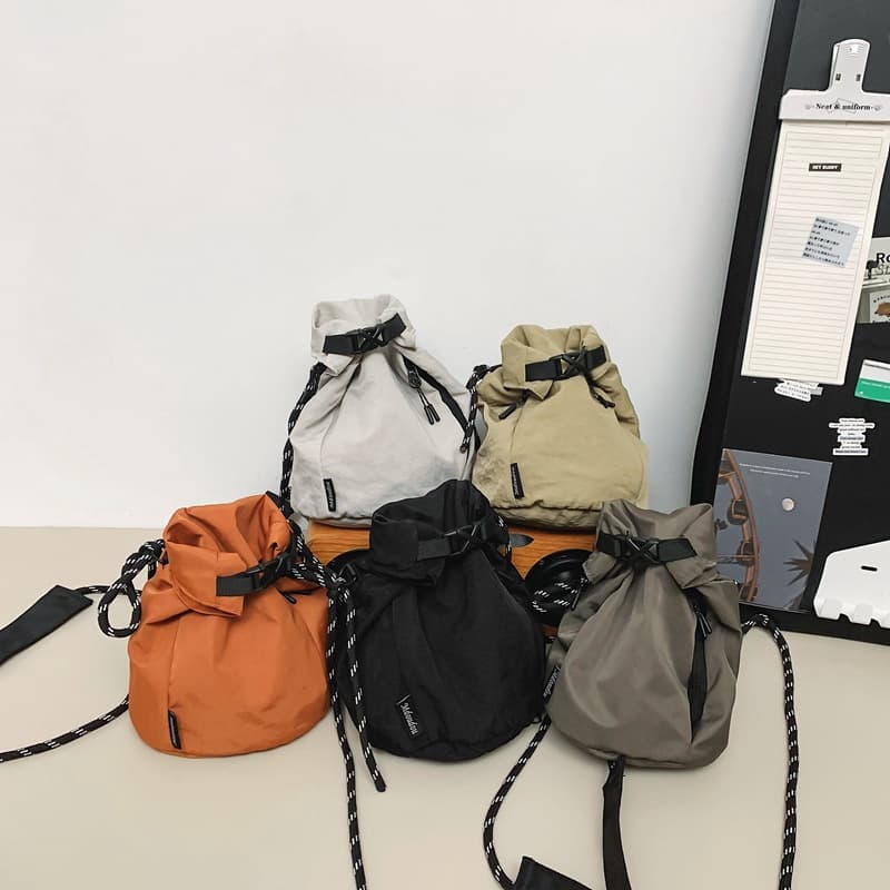 ジムバッグ ナイロン巾着ミニバッグ ショルダー 5色展開 男女兼用