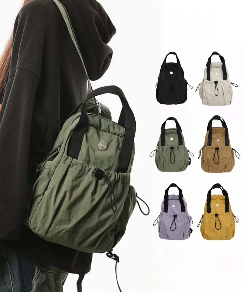 軽量ナイロン二通りミニリュック撥水仕様ジムバッグ