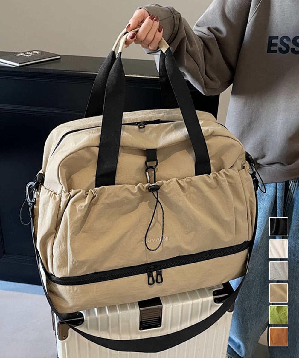 ジムバッグ 大容量ナイロンバッグ男女兼用鞄靴収納付