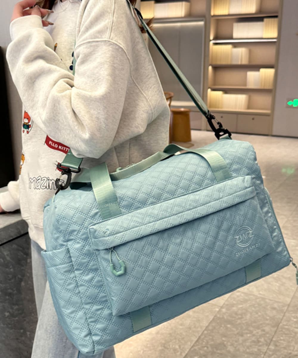 ジムバッグ ナイロン製キルティングボストンバッグ大容量カバン